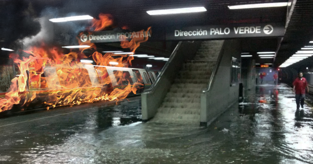 Incendio en el Metro de Caracas es controlado por inundación en el Metro de Caracas