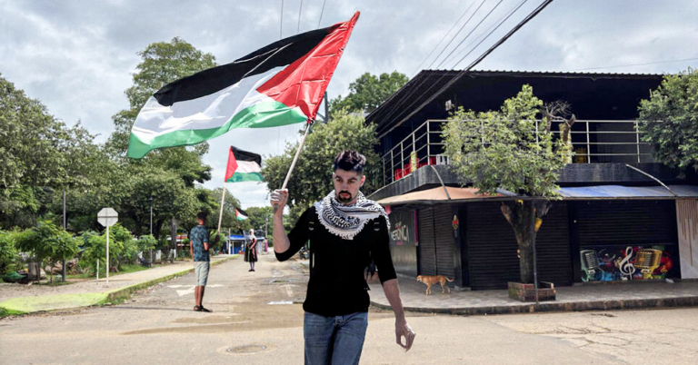 Colombianos del Catatumbo se disfrazan de palestinos para que Petro les preste atención